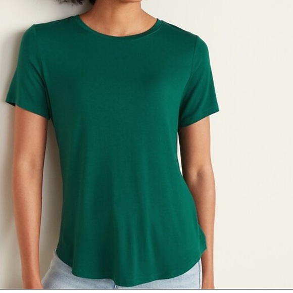 Old Navy Luxe Teal T-Shirt Tunic Knot Detail - Picture 1 of 4